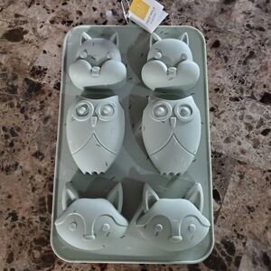 STIR Silicone Treat Mold OWL FOX & SQUIRREL Shapes 6 Cavities NWT FOREST ANIMALS